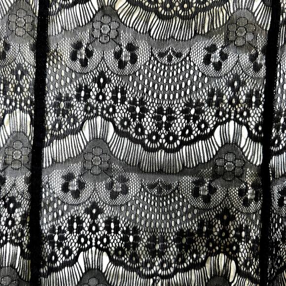 Shabby Apple Lined Black Lace‎ Short Sleeve Boat Neck Midi Party Dress Size 0/2 - Picture 3 of 8